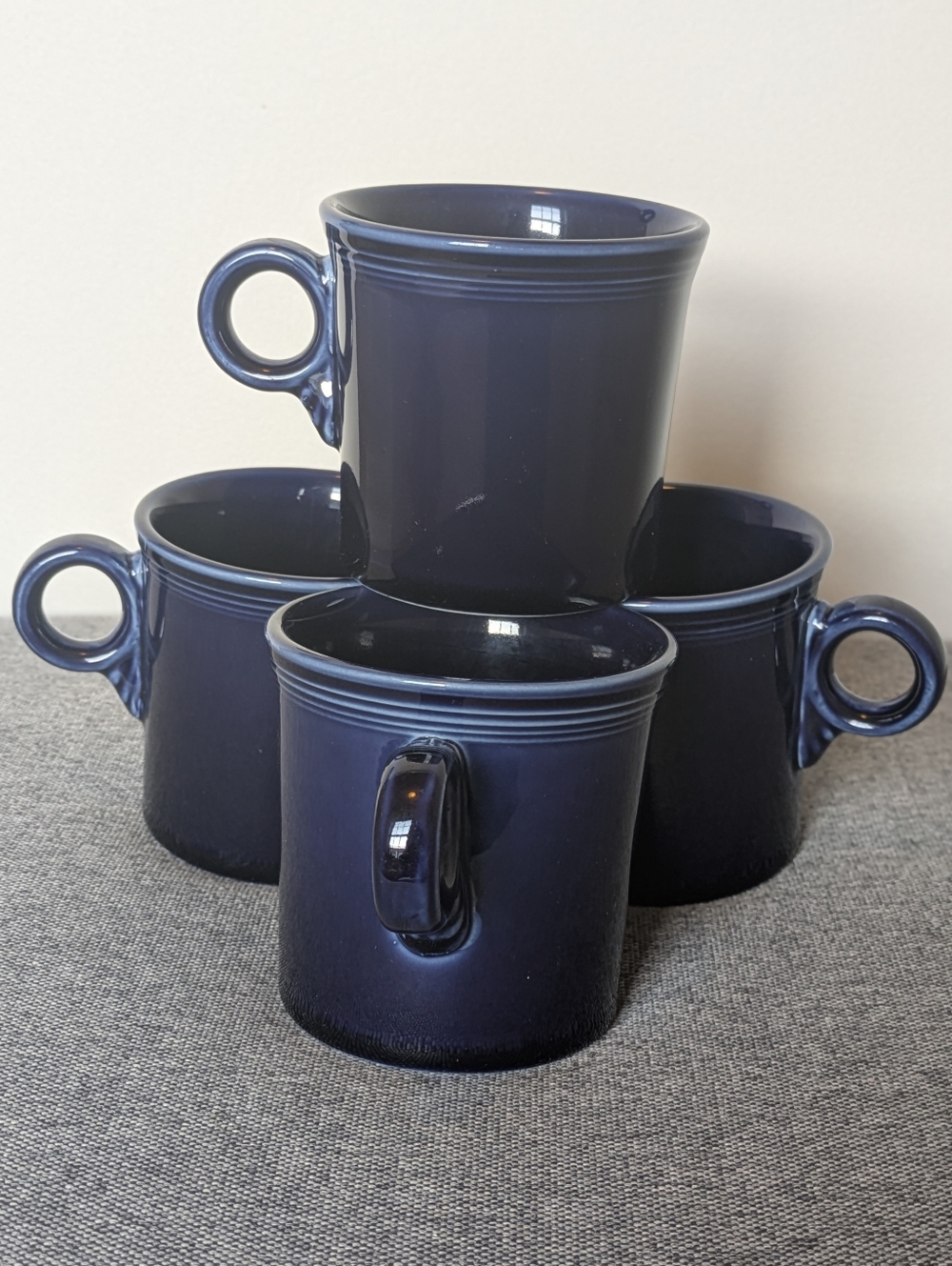 4 Fiesta Fiestaware HLC Cobalt Blue Mugs Dinnerware Homer Laughlin - Picture 12 of 12